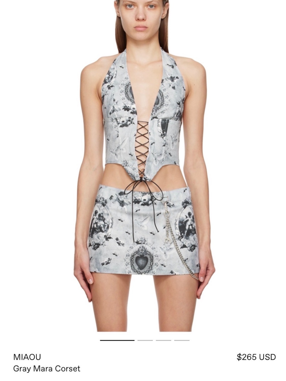 MIAOU Gray Mara Corset Top